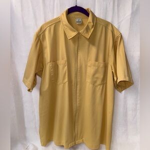 Haband Yellow Short Sleeve Zip Up Shirt